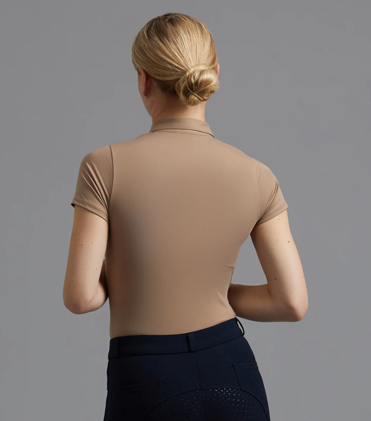 Premier - Scintillo Ladies Short Sleeve Riding Top Beige